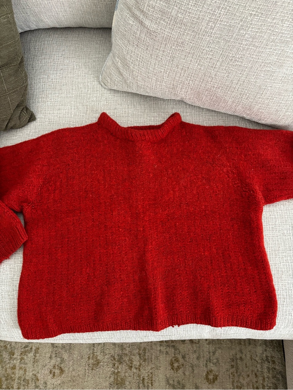 Women's Red Crewneck Sweater - Soft Knit Pullover